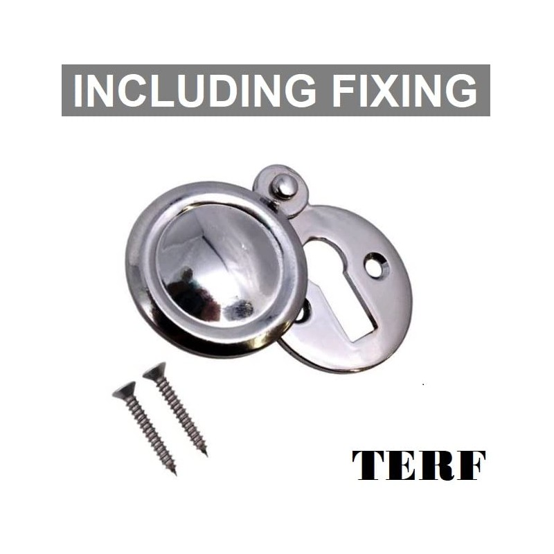 TERF® Polished Chrome Escutcheon Covered 35mm Keyhole Cover Escutcheon including