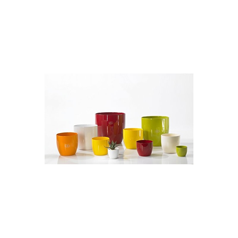 Soendgen Ceramic Flower Pot, Basel Full Colour, Clay, Vanilla, 14