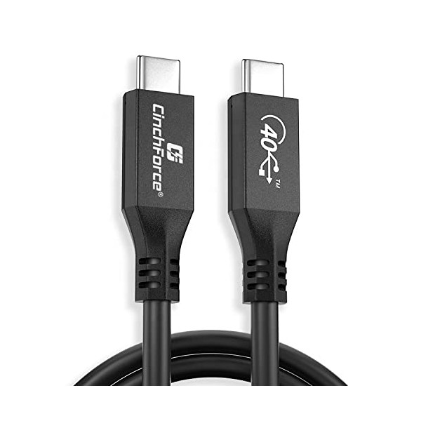 CinchForce USB4 C-to-C [USB-IF Certified] Cable - Supports 5A 100W