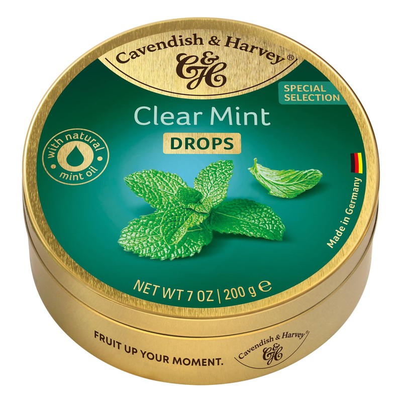 Cavendish & Harvey Travel Tin Clear Mint Drops 200 g