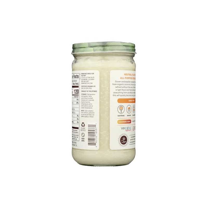 Nutiva - Aceite de coco refinado orgánico - 23 oz.