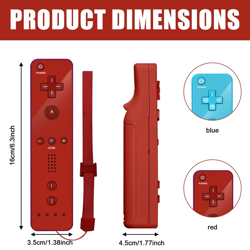 GBKDQQ 2x Wii-Fernbedienung, Controller Gamecontroller, Wireless Remote Bewegungssensor Vernbedinung Ersatz