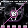 SEG Direct D Shaped Steering Wheel Cover for 14.5-15 inch