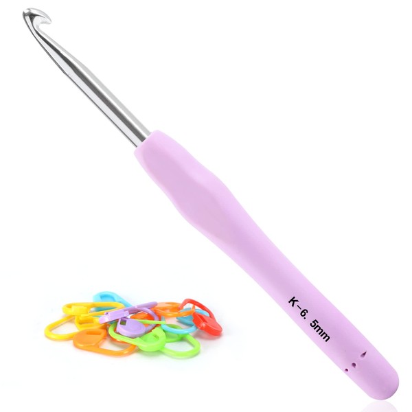 Vodiye Crochet Hooks, Professional Extra Long  6.5mm Crochet Hook, Ergonomic