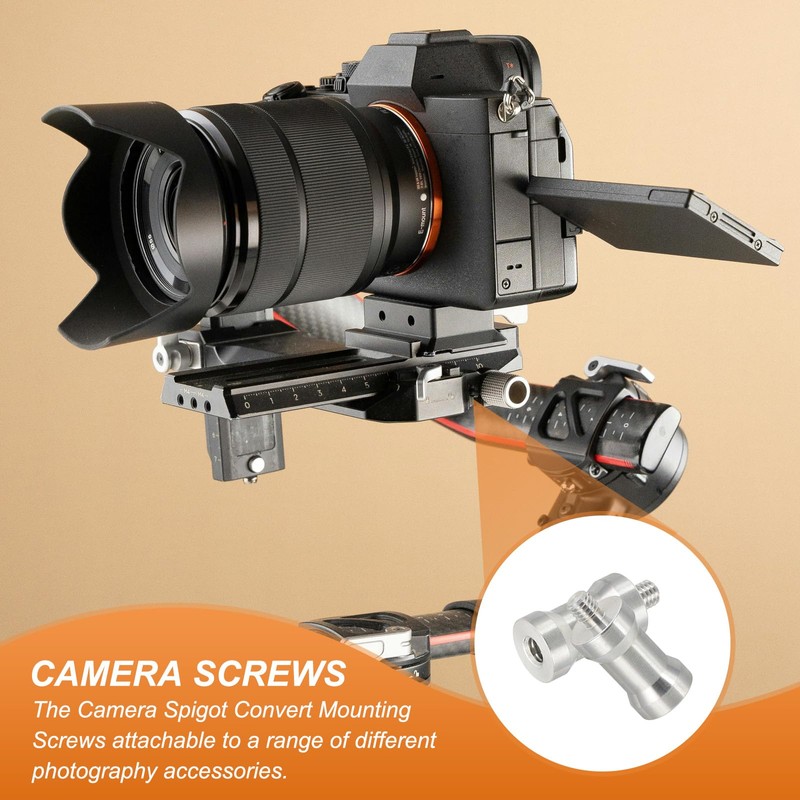 PATIKIL Camera Spigot Screws Converter 1/4" Female to M6 Male,
