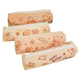 1 bolsa de lápices Capybara de dibujos animados de gran capacidad, estuches para lápices, caja de papelería, bolsa de papelería (capybara-aleatorio)