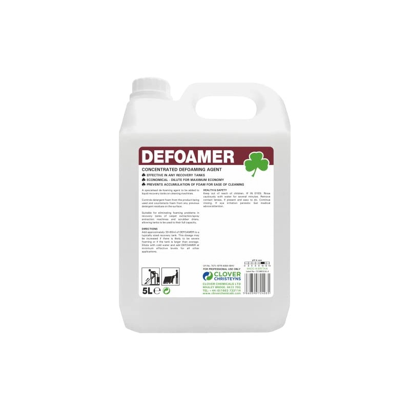 Clover Chemicals 445 Defoamer Concentrated Defoaming Agent, 5 L