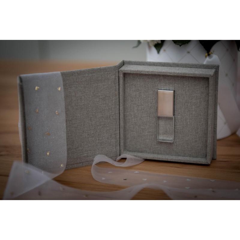 Crystal USB Flash Drive with Box Wedding Design - Elegant