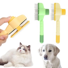2PCS Flea Comb for Cats Flea Comb for Dogs,Durable Self-Cleaning Cat Combs for Grooming with Release Button