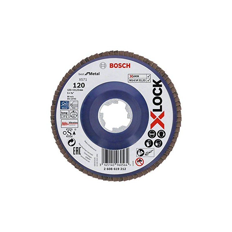 Bosch Professional 2608619212 Straight Flap Disc Best (for Metal, X-LOCK,