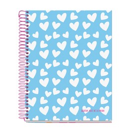 Miquelrius A5 Notebook Ruled 7mm Hardback A5 Notebook with 120 Micro Perforated Sheets, A5 Notebook with 4 Colors to Organize Extra Opaque Paper 70gsm 2 Holes for Filing