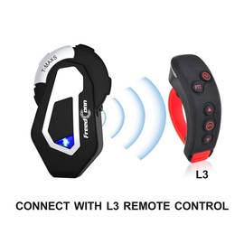FreedConn Motocycle Helmet Waterproof Wireless Bluetooth Headset TMAX-S with L3 Remote Controller/FM Radio/1000M Intercom/6 Riders Intercom/Moto Biking & Skiiing/ + Boots Protector