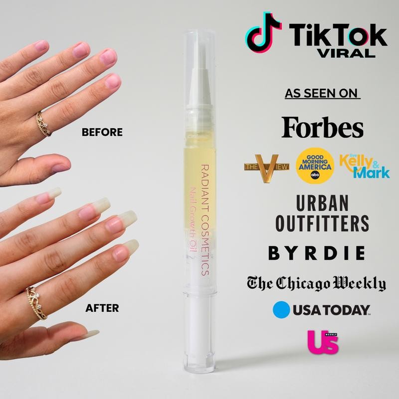 Radiant Cosmetics Organic Nail Growth Oil for Growth, Strengthening, Brightening