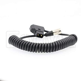 Anton Bauer D-Tap To Male Hirose 4 Pin Power Coiled Cable For Zaxcom Sound Devices
