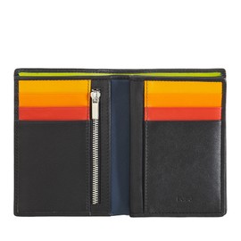 Man's multi-colour leather folding model wallet with zip by DUDU Black