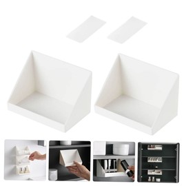 CAXUSD 2 Sets Non Punch Bathroom Wall Storage Racks Nail Sundries Holders for Guest Bathroom Essentials Easy Installation Space Saving Organization