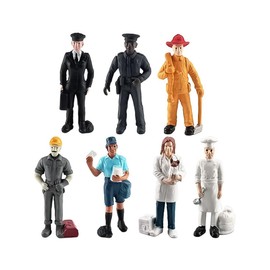 Ieron 7 Piece Person Figure Model Playset, Person Figure, Vet, Pilot, Postman, Baker, Human Figure, Model
