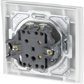 Flush-Mounted On/Off Switch, Plug-In Terminal, All-in-One, Series M1 Pure White