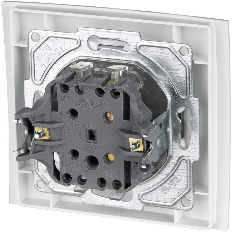 Flush-Mounted On/Off Switch, Plug-In Terminal, All-in-One, Series M1 Pure White