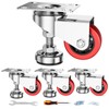3" Leveling Plate Caster Wheels with Adjustable Anti-Vibration Leveling Foot