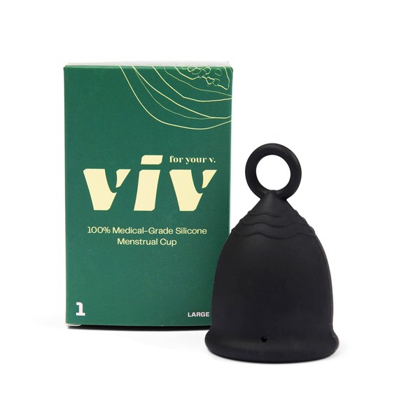 Viv For Your V Menstrual Cup - Large - Safe, Comfortable, Easy To Use Alternative To Tampons and Pads - Soft, Flexible, Reusable Medical-Grade Silicone Period Cup