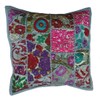 Rastogi Handicrafts Handmade Patchwork Cushion Pillow, Sari Patch Throw Pillow