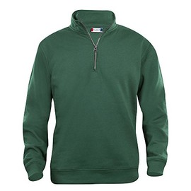 noTrash2003 Clique Half Zip Sweatshirt in 14 Colours and 7 Sizes, Bottle Green