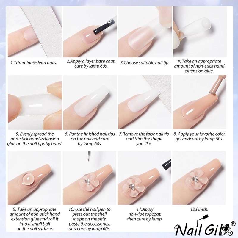 NAILGIL Solid Builder Gel Nail Extension, Solid Nail Glue Gel