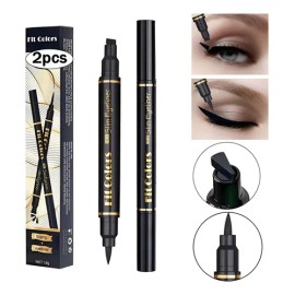 2pcs Delineadores Resistente Agua Negrosello Eyeliner Ojos                                                                                            