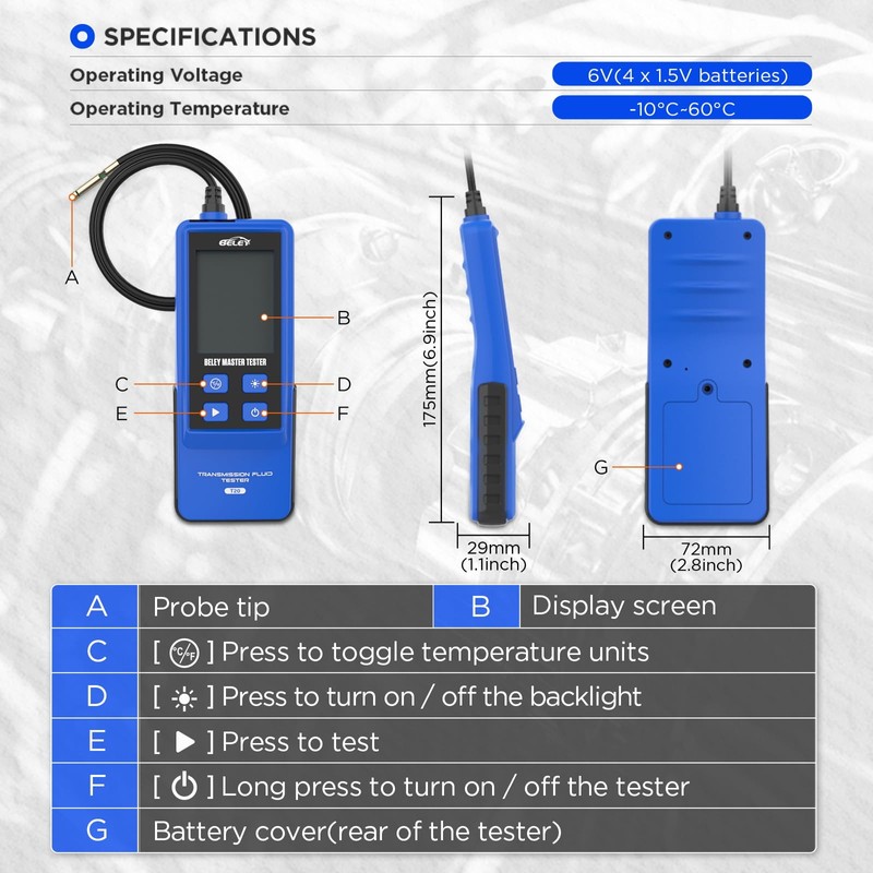 Transmission Fluid Tester Kit Gasoline & Diesel Gearbox Oil Diagnostic