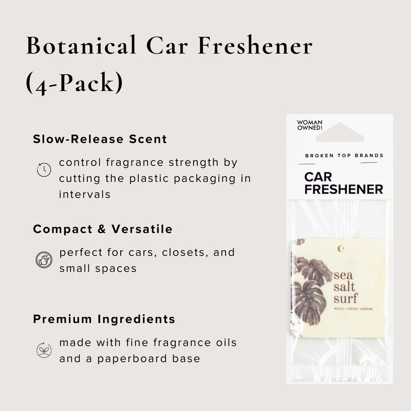 Sea Salt Surf Car Air Freshener, 4 Pack