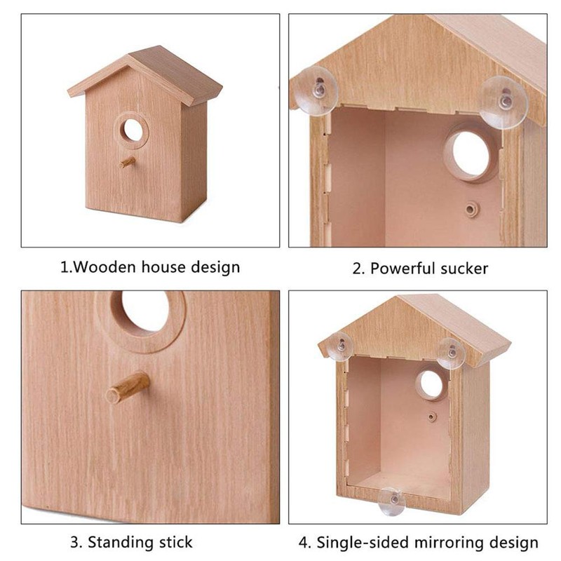 Accrie Outdoor Wooden DIY Bird Nest Cage Bird Feeder with