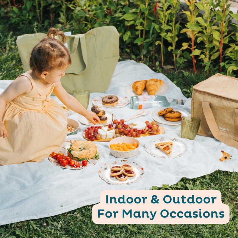 Nook Theory 4 Pack Reusable Bamboo Plates - Non-Toxic Toddler