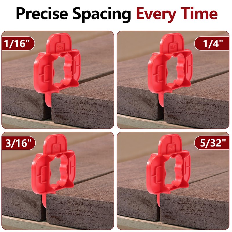 6 Packs 4-in-1 Multi-Size Deck Spacers Tool (5/32", 3/16", 1/4",