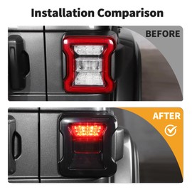 JWWY Tail Light Lamp Taillight TailLamp Rear Light Garnish Cover Trim Fit for 2018-2024+ Jeep Wrangler JL/JLU Exterior Accessories Blackened(Smoked Black)