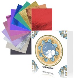 Gold Leaf Sheets 120 Sheets for DIY Art Decoration, Nails, Handicrafts, Bronzing, Furniture, Painting, Resin