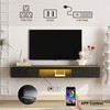 ZJMTOCYU Modern Floating TV Stand with LED Lights, Wall Mounted,