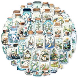 50 Pcs World in Bottle Stickers for Kids Teens Adults Boys,Laptop,Skateboard,Luggage,Car,Bike,Cup,Computer,Water Bottle Stickers Pack Decor,World in Bottle Vinyl Waterproof Sticker Decal