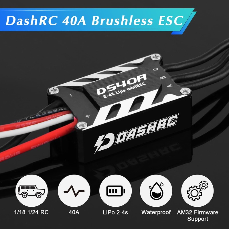 DashRC 2204 2500KV Brushless Outrunner Motor with 40A ESC &