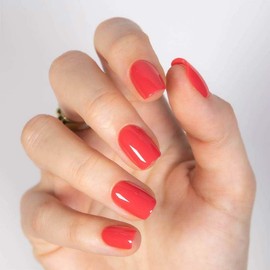 MOYOU LONDON Gel Press On Nails - Elegant Short Square Shape, Long-lasting & Comfortable Soft Fake Nails with Glue, Reusable Opaque Stick On Nails for Women, 32 Pcs in 16 Sizes