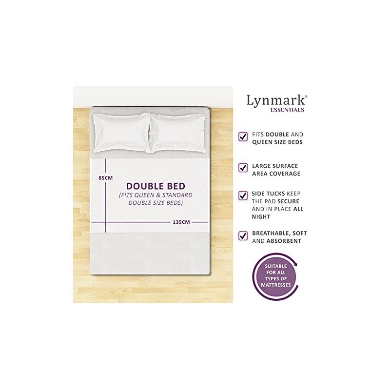 Lynmark Lynmark? Washable Bed Protector/Pad with Tucks - Double Bed