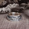 GTHIC Alloy Loyal Wolf Pattern Embossed Couple Rings Engagement Rings