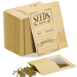 120 Pcs Seed Envelopes Packets Organizer 3.54 X 5.5 Inch Seed Storage Envelopes Resealable with Clear Window Seed Saver Bags for Flower Vegetable Seed Saving