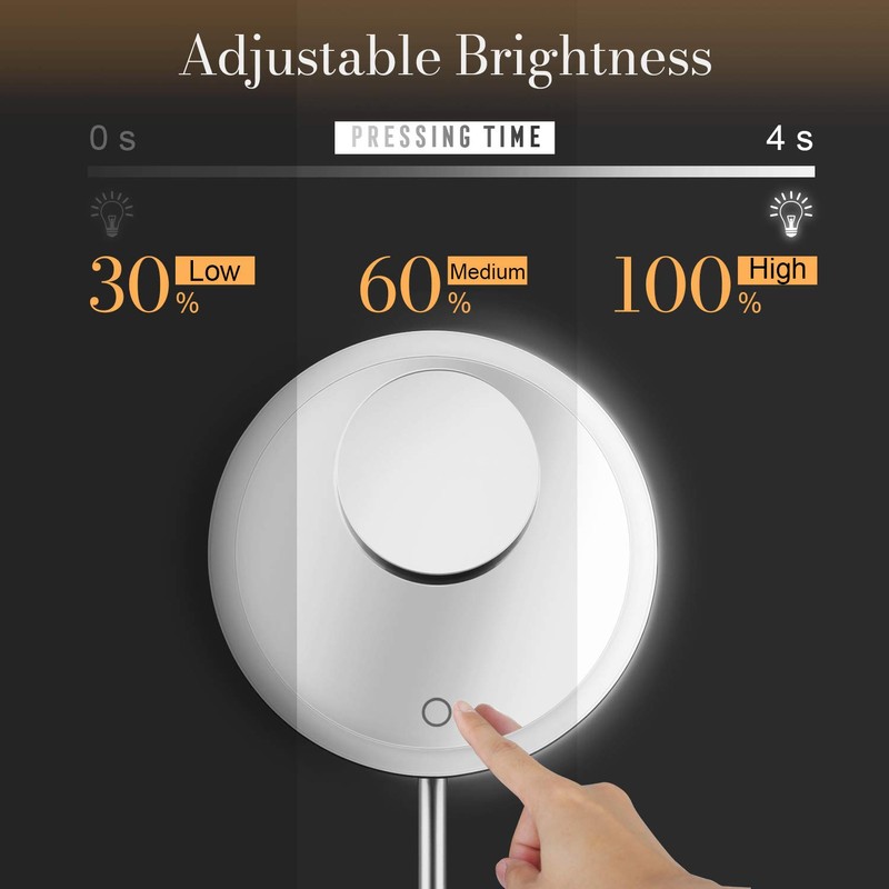 Miusco 9" Lighted Makeup Mirror Pro, 5X + 10X Magnification,