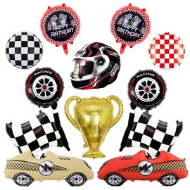 Auto Luftballons Geburtstag 12 Stück Auto Geburtstagsdeko Jungen Folienballons Auto Rennwagen Folienballons Luftballons Geburtstagdeko für Auto Kinder Geburtstag Party Dekoration