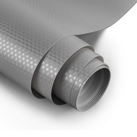 Bloss Shelf Liner for Kitchen Cabinets Non Adhesive Bathroom Drawer Liners, Oil-Proof Fridge Liner,Gray 17.7 x 157 Inch