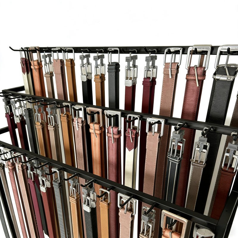 MikaYYeaga Belt Rack, 3-Tier Belt Organizer with 42 Hooks &