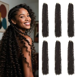 6 Packs Passion Twist Hair 18 Inch Synthetic Braiding Hair for Butterfly Locs Water Wave Crochet Hair for Women (#4)