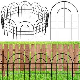BHeadCat 12 Pack Garden Fence 16.5in(H) x11ft(L), Decorative No Dig Animal Barrier Border, Rustproof Metal Garden Fencing for Dog, Rabbit with Outdoor Yard Lawn Patio Landscape Flower Bed