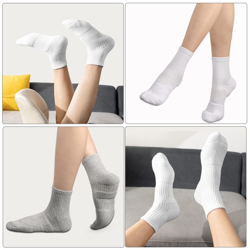 COOPLUS Calcetines deportivos de algodón para mujer, 6 pares, 6